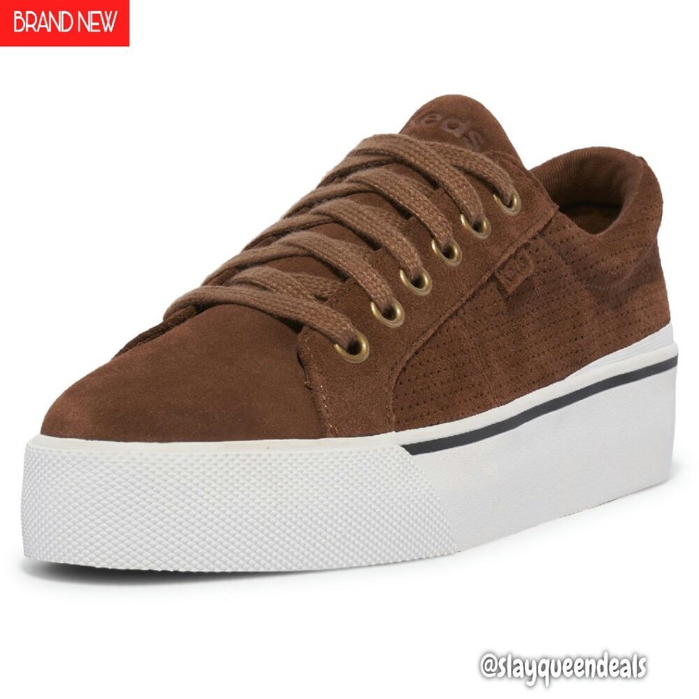 Chunky Leather Sneakers with Wedge Heel, Size Available